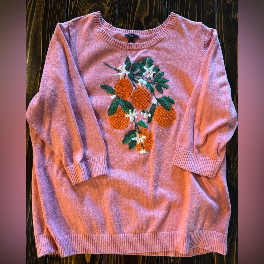 Talbots orange 3/4 sleeve sweater